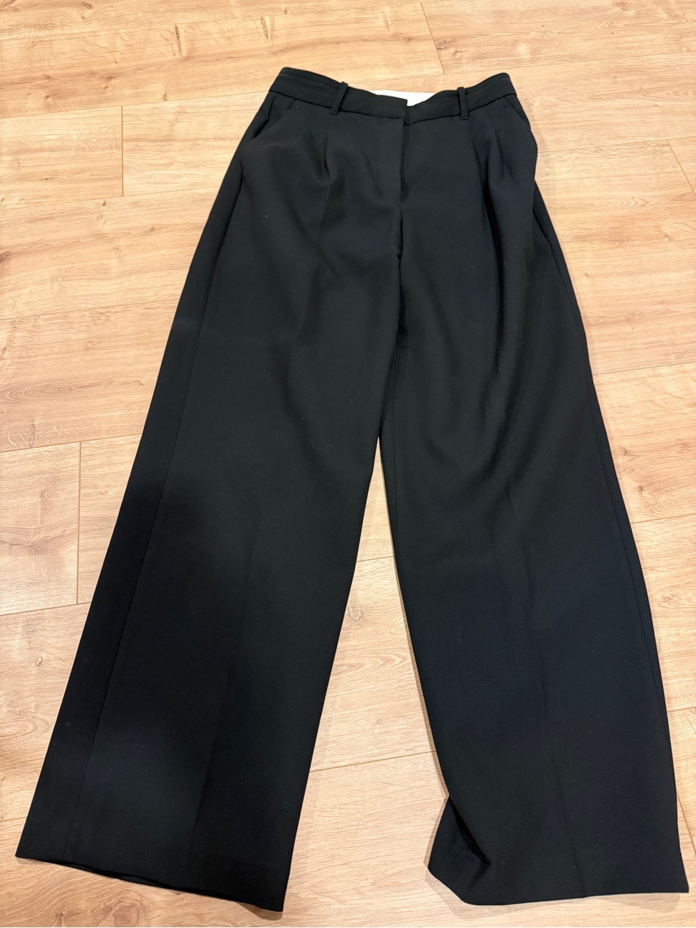 Wilfred Black Wide-Leg Pleated Trousers